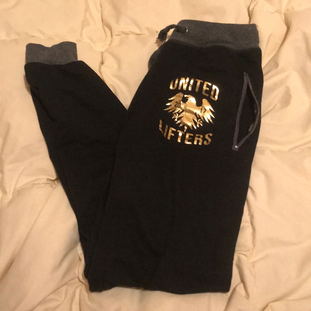 United Lifters gold plate joggers